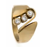 Brillant-Ring GG 585/000 mit 3 Brillanten, zus. 0,30 ct W/SI-PI, RG 56, 6,1 gBrillant ring GG 585/