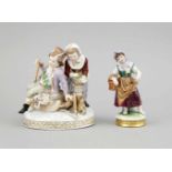 Zwei Figuren, Allegorie des Winters, Helena Wolfsohn, Dresden, Marke 1875-1886, Kinderpaarsich an