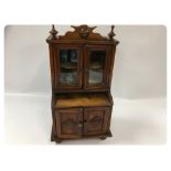 MINIATURE WOODEN DRESSER AND CONTENTS