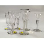 6 VARIOUS 19TH CENTURY WINE AND CORDIAL GLASSES