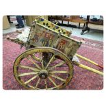 SICILIAN ANIMAL CART HEAVILY PAINTED AND DECORATED WITH RELIGIOUS SCENES