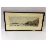 WATERCOLOUR: COASTAL SCENE BEARING SIGNATURE P.