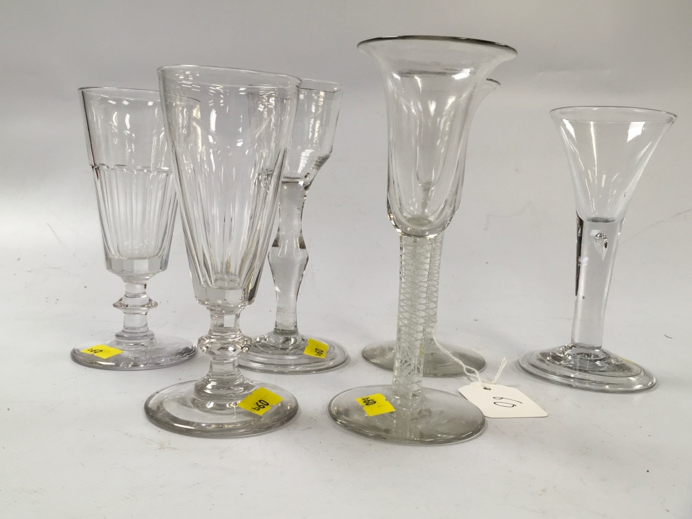 6 VARIOUS 19TH CENTURY WINE AND CORDIAL GLASSES - Image 2 of 2