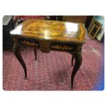 FINE MARQUETRY TABLE WITH ORMOLU MOUNTS AND WRITING DRAWER,