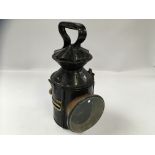 GREAT EASTERN RAILWAY 3 ASPECT SLIDING BRASS KNOBS HAND LAMP STAMPED "KEROSENE GER KELVEDON 11"