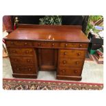 VICTORIAN 9 DRAWER DESK AND ASSOCIATED CHAIR