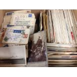 BOX WITH A BALANCE OF A COLLECTION IN THREE JUNIOR ALBUMS AND LOOSE, GB AND IRELAND FDC,