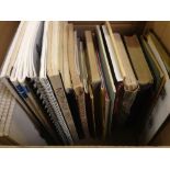 BOX OF MAINLY GB LITERATURE, WIGGINS AND TONNA PLATING OF 1d IN FIVE VOLUMES, POSTMARK INTEREST,