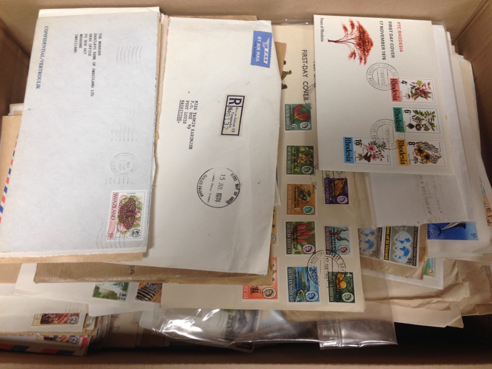LARGE BOX MAINLY BRITISH AFRICA QE2 COMMERCIAL AND PHILATELIC COVERS, MUCH KENYA,