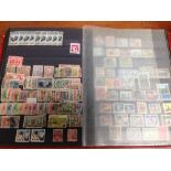 BOX WITH COLLECTION IN TWO ALBUMS AND A STOCKBOOK,