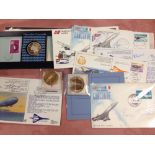 SMALL COLLECTION CONCORDE ITEMS INCLUDING MEDALLIONS,