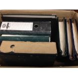 BOX WITH FOREIGN GENERAL COLLECTION IN SEVEN BINDERS