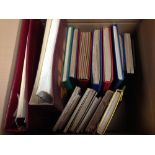 BOX WITH VARIOUS IN NINETEEN SMALLER STOCKBOOKS,