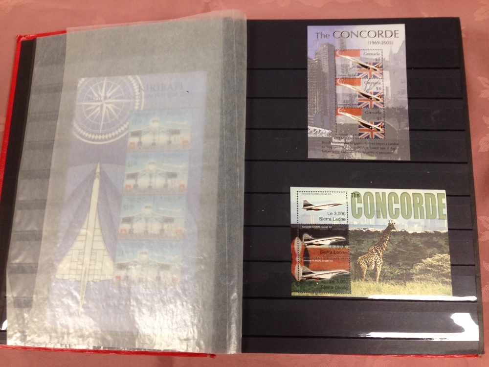 STOCKBOOK WITH A COLLECTION CONCORDE MINISHEETS (CAT.