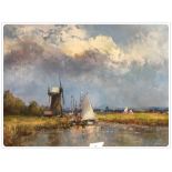 OIL ON BOARD "SAILAWAY RIVER THURNE" BEARING SIGNATURE JAMES ALLEN,