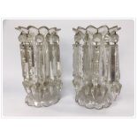 A PAIR OF VICTORIAN GLASS LUSTRES