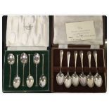 ONE SET OF SIX SILVER COFFEE SPOONS IN PRESENTATION CASE (Red cased set has been withdrawn from