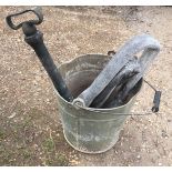 A LATE VICTORIAN CAST BRASS STIRRUP BOILER WASH OUT PUMP,