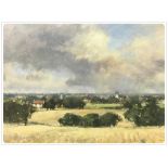 OIL: 'BLOFIELD FROM STRUMPSHAW HILL' BEARING SIGNATURE OWEN WATERS (16" X 24")