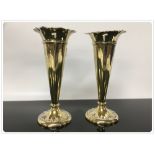 A PAIR OF SILVER TRUMPET VASES,