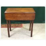 EDWARDIAN FALLING FLAP SIDE TABLE WITH DRAWER ON SQUARED LEG 71CM.