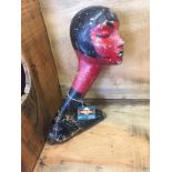 A 1920'S ART DECO PAINTED LADY MANNEQUIN HEAD