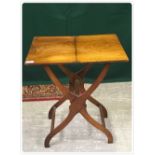 VICTORIAN MAHOGANY FOLDING CAMPAIGN TABLE,