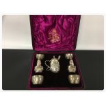 A 5 PIECE SILVER CONDIMENT SET,