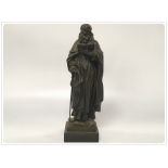 A 19TH CENTURY BRONZE FIGURE OF A SCHOLAR,