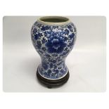 19TH CENTURY BLUE AND WHITE VASE, OF BAL