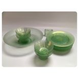 A GROUP OF 16 PIECES FABRILLE GREEN IRID