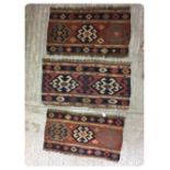 THREE ANTIQUE AZERBAIJANI FLAT WEAVERS,