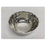 SMALL SILVER BOWL IN RIBBED FORM 13CM. D