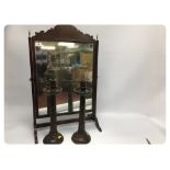 A GEORGIAN STYLE MAHOGANY TOILET MIRROR