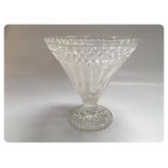 CONICAL LEAD CRYSTAL VASE WITH HOBNAIL F