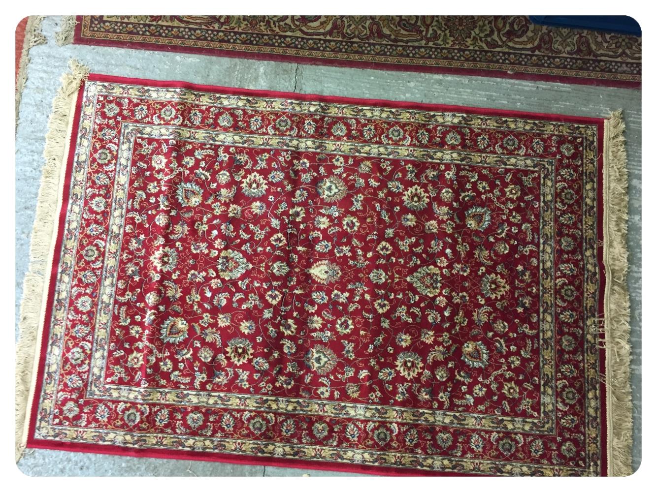 RED GROUND CASHMERE CARPET WITH ALL OVER