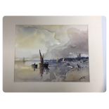 UN-FRAMED WATERCOLOUR - "SAILING BOATS A