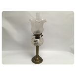 OIL LAMP, BRASS WITH CORINTHIAN STYLE CO