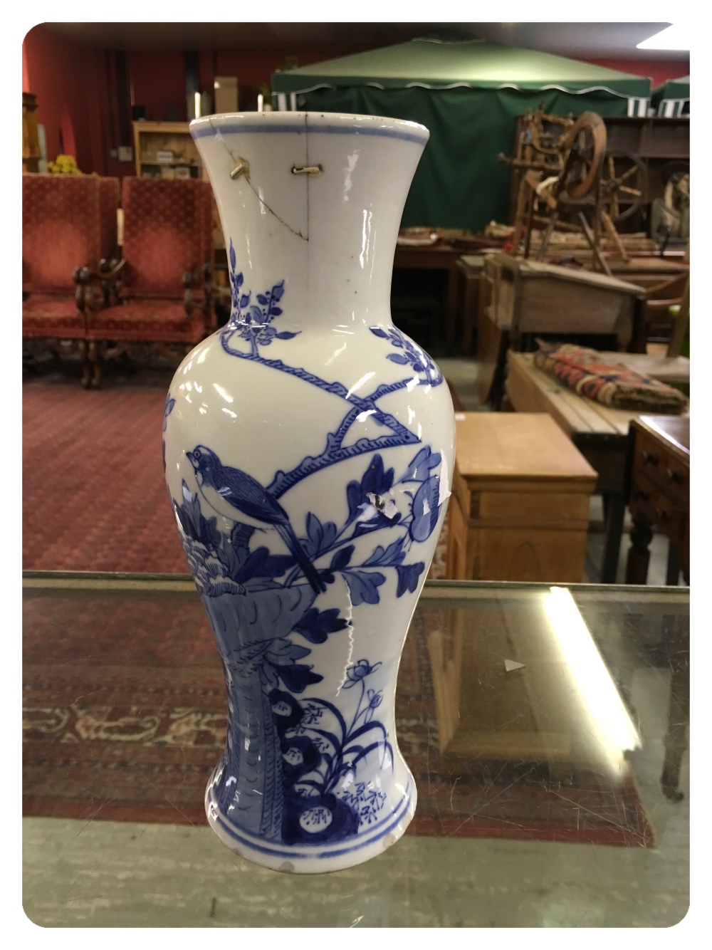 A PAIR OF CHINESE BALUSTER VASES, BLUE A - Image 7 of 13