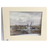 UN-FRAMED WATERCOLOUR - SAILING BOAT IN