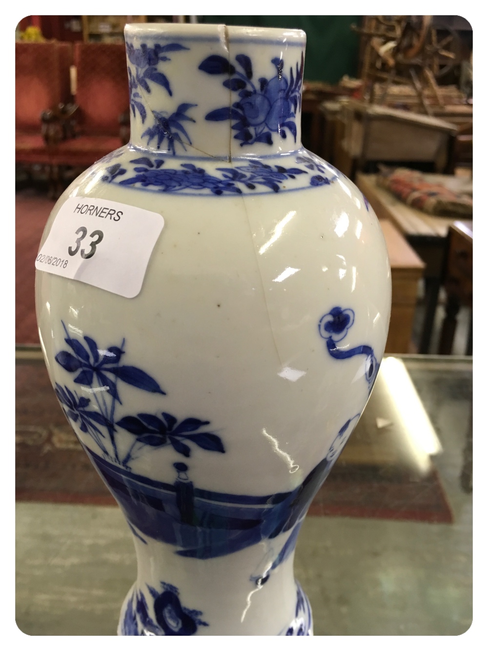 A PAIR OF CHINESE BALUSTER VASES, BLUE A - Image 12 of 13
