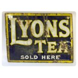 VINTAGE ENAMELLED SIGN "LYONS TEA" 45 X