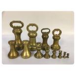 12 BRASS WEIGHTS 2 X 4LB, 2 X 2LB, 2 X 1