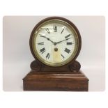 VINTAGE OAK CASED DRUM CLOCK, FRENCH PEN