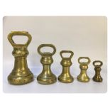 BRASS BELL WEIGHTS MATCHED SET, 14>1LB