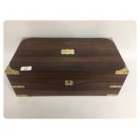 EARLY VICTORIAN ROSEWOOD WRITING BOX WIT