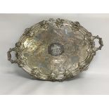 A FINE VICTORIAN OVAL PLATED TRAY, CHASE