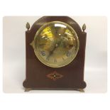 EDWARDIAN MAHOGANY CASED MANTEL CLOCK WI