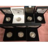 GB COINS: 2008-12 SILVER PROOF CROWNS IN