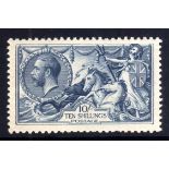 GB: 1918 BRADBURY 10/- SEAHORSE OG, COUP